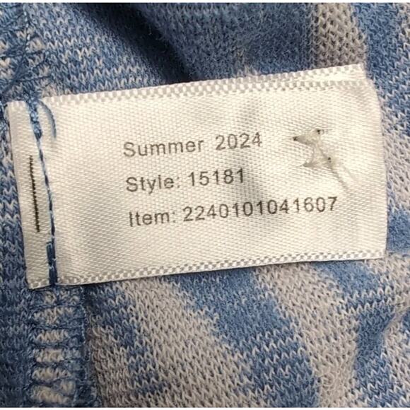 Marine Layer Terry Cloth Shirt Mens L Blue Palm Button Up Short Sleeve NEW NWT - Picture 7 of 13